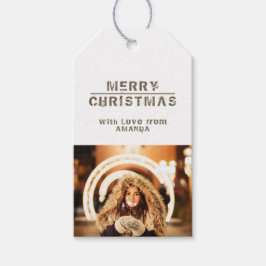 クリスマスフォトモダンホリデー ギフトタグ