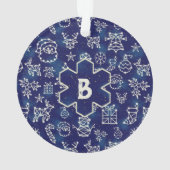 クリスマスフォトモノグラム星座パターン オーナメント (裏面)