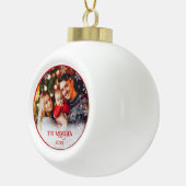 クリスマスフォトレッドセラミックボールオーナメント セラミックボールオーナメント (右)