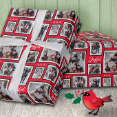 クリスマスフォトレッドラッピング紙 ラッピングペーパー