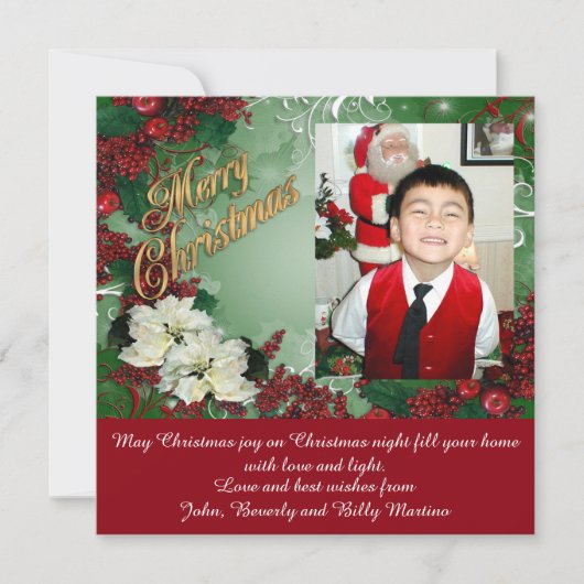 クリスマスフォト伝統的カード シーズンカード (正面)
