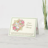 クリスマスフォト出生イエスヴィンテージ天使ホリ シーズンカード (正面)