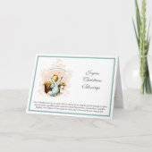 クリスマスフォト出生イエスヴィンテージ天使ホリ シーズンカード (正面)