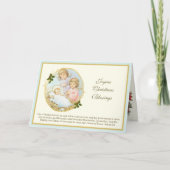 クリスマスフォト出生イエスヴィンテージ天使 シーズンカード (正面)