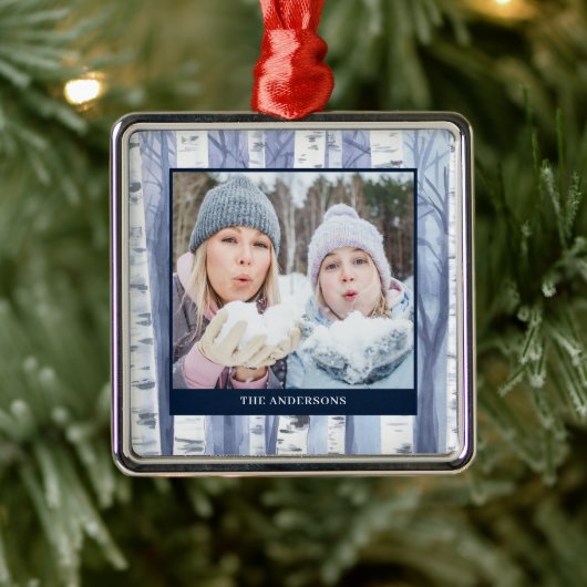 クリスマスフォト名ウォーターカラーツリーオーナメント メタルオーナメント (ツリー)