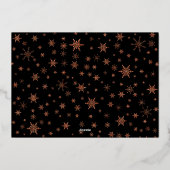 クリスマスフォト名エレガントバラカスタム金ゴールド 箔シーズンカード (裏面)