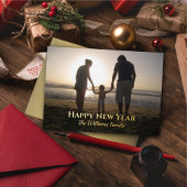 クリスマスフォト名エレガント地形金ゴールド 箔シーズンカード