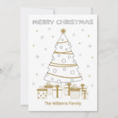 クリスマスフォト名カスタムおもしろいカラーユニークリング シーズンカード (正面)