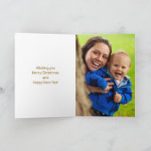 クリスマスフォト名カスタムおもしろいカラーユニークリング シーズンカード (内部)