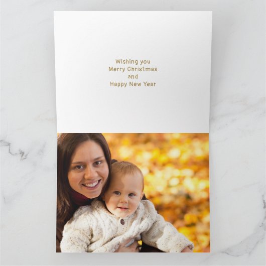 クリスマスフォト名カスタムのカラーリングおもしろいユニーク カード (内部)