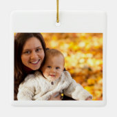 クリスマスフォト名カラーリングユニークかわいいカスタム セラミックオーナメント (裏面)