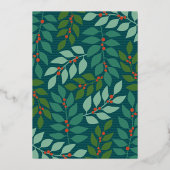 クリスマスフォト垂直 – スクリプト金ゴールドJOY 箔シーズンカード (裏面)