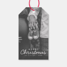 クリスマスフォト妊娠発表 ギフトタグ
