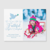 クリスマスフォト宗教色の鳩マグネット (正面)