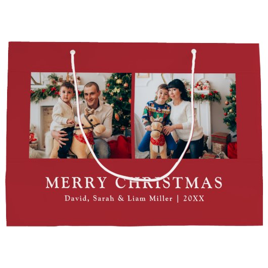 クリスマスフォト抱き枕 ラージペーパーバッグ (裏面)