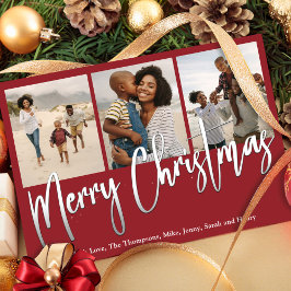 クリスマスフォト数々のウィンターグリーナリーホリー シーズンカード