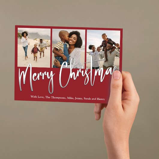 クリスマスフォト数々のウィンターグリーナリーホリー シーズンカード