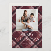 クリスマスフォト数々のレッド シーズンカード (正面/裏面)