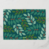 クリスマスフォト横書き金ゴールド実在JOY in 箔シーズンカード (裏面)