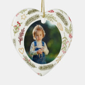 クリスマスフォト素朴マツの葉のハートの形状 セラミックオーナメント (右)