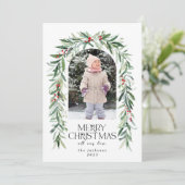 クリスマスフォト素朴ミストレトーホリデーカード シーズンカード (スタンド正面)