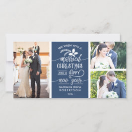 クリスマスフォト結婚したカード、編集可能カラー シーズンカード