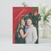 クリスマスフォト結婚のウェブサイト | RSVP QRコード エンクロージャーカード (スタンド正面)