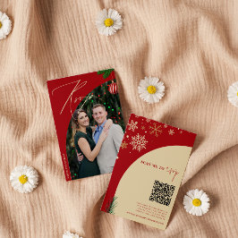 クリスマスフォト結婚のウェブサイト | RSVP QRコード エンクロージャーカード