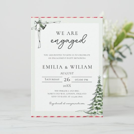 クリスマスフォト結婚ーの婚約パーティ 招待状 (スタンド正面)