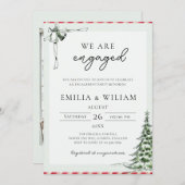 クリスマスフォト結婚ーの婚約パーティ 招待状 (正面/裏面)