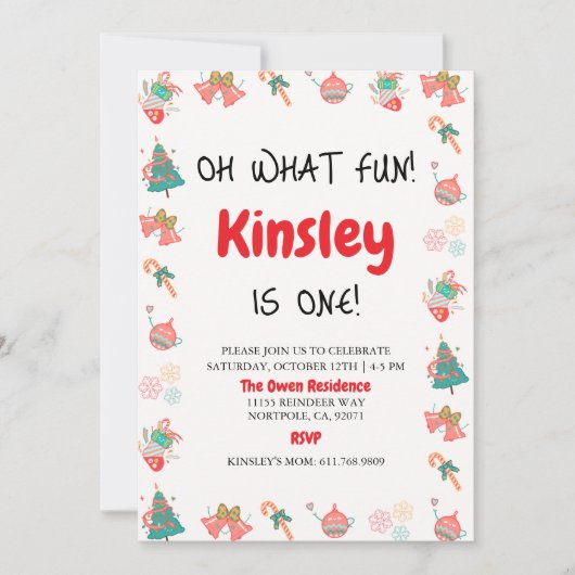 クリスマスフォト誕生日カード シーズンカード (正面)