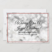 クリスマスフォト赤い白縁ど色の《写真》ぼけ味を追加 シーズンカード (裏面)