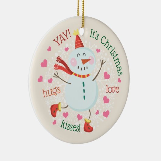 クリスマスフォト雪だるま セラミックオーナメント (右)
