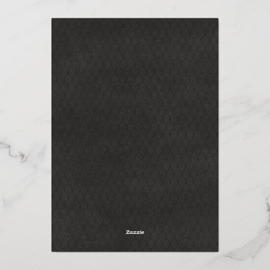 クリスマスフォト |メタリック&ブラックエレガントモダン 箔シーズンカード (裏面)