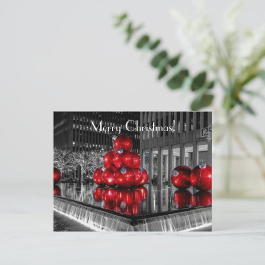 クリスマスフォト@ロックフェラーセンターニューヨーク シーズンポストカード (スタンド正面)