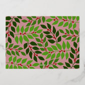 クリスマスフォト – 金ゴールド付き水平メリー 箔シーズンカード (裏面)