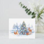 クリスマスフォレストと森林動物 シーズンポストカード (スタンド正面)