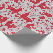 クリスマスフォレストの動物 ラッピングペーパー (角)