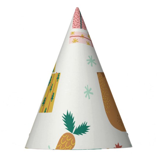 クリスマスフォレストの動物:ヴィンテージ パーティーハット (正面)