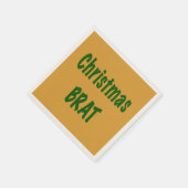 クリスマスフォレストグリーンブラットオン金ゴールド スタンダードカクテルナプキン (角)