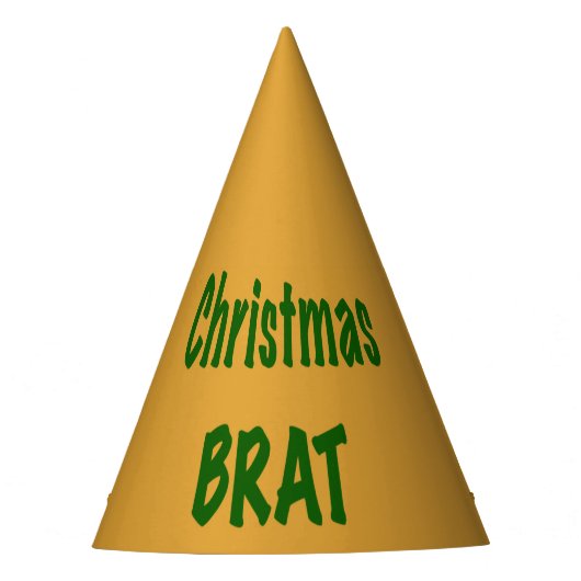 クリスマスフォレストグリーンブラットオン金ゴールド パーティーハット (正面)