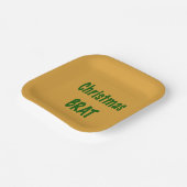 クリスマスフォレストグリーンブラットオン金ゴールド ペーパープレート (傾斜あり)