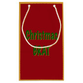 クリスマスフォレストグリーン金ゴールドブラットオンクリムゾンレッド スモールペーパーバッグ (裏面)