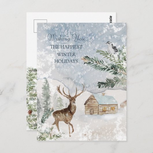 クリスマスフォレストディアバード ポストカード (正面/裏面)