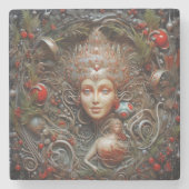 クリスマスフォレストフェアリースペインのティラコッタNo 3 ストーンコースター (正面)