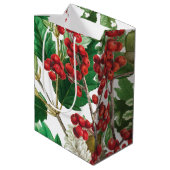 クリスマスフォレストフェスティバルベリーズアコーンエバーグリーン ミディアムペーパーバッグ (裏面アングル)