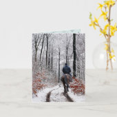 クリスマスフォレストホース乗り物 カード (黄色い花)