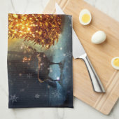 クリスマスフォレスト。 キッチンタオル (四つ折り)