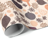 クリスマスフォレスト、ライトブラウンの装飾 ラッピングペーパー (ロールコーナー)