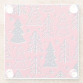 クリスマスフォレスト：冬のシルエット壁紙。 ガラスコースター (裏面)